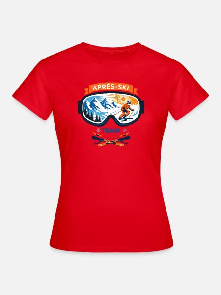 Apres Ski Team Comic Design - Frauen T-Shirt - Rot