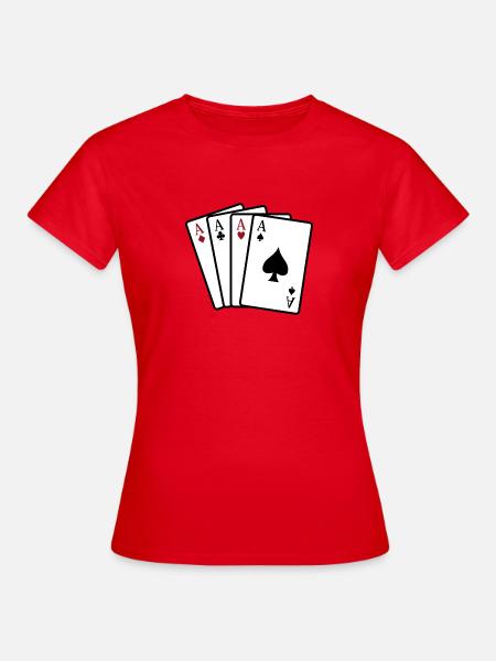 Aces playing cards - Women's T-Shirt - red