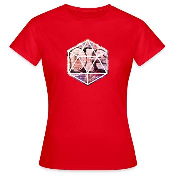 Geometrisches Graffiti-Prisma - Frauen T-Shirt - Rot - Vorne - AI Model Female 172 dark (172cm)