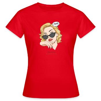 No Time for Romance Pop-Art Frau Design - Frauen T-Shirt - Rot - Vorne - AI Model Female 172 dark (172cm)