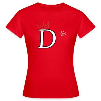 Herzkronen-Brief - Frauen T-Shirt - Rot - Vorne - AI Model Female 172 dark (172cm)