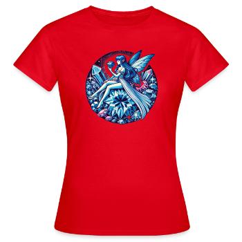 Fée de Cristal sur des Cristaux - T-shirt Femme - rouge - Devant - AI Model Female 172 dark (172cm)