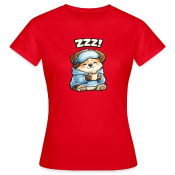 Paw sleeper in pajamas - Women's T-Shirt - red - Front - AI Model Female 172 dark (172cm)