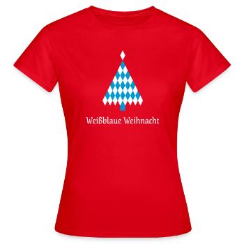 Noël blanc-bleu - T-shirt Femme - rouge - Devant - AI Model Female 172 dark (172cm)