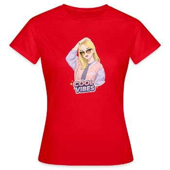 Cool Vibes – Stylisches Girl mit Sonnenbrille - Frauen T-Shirt - Rot - Vorne - AI Model Female 172 dark (172cm)