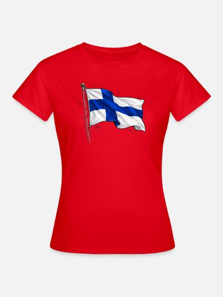Suomen lippu - Naisten t-paita - punainen
