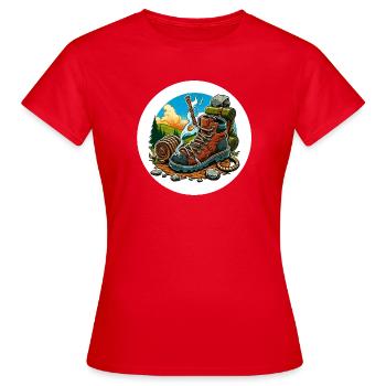 Botte de randonnée fumeuse - T-shirt Femme - rouge - Devant - AI Model Female 172 dark (172cm)