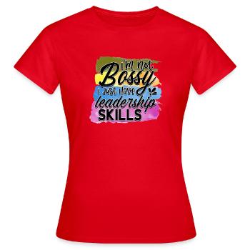 Je ne suis pas un patron, j’ai des compétences en leadership - T-shirt Femme - rouge - Devant - AI Model Female 172 dark (172cm)