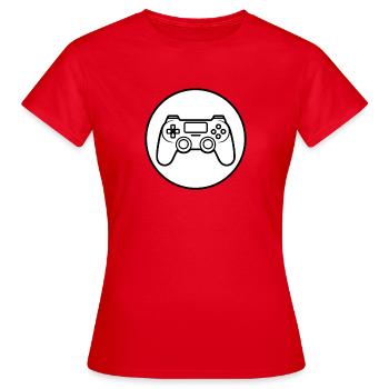 Controller in der Hand, Level 1 aktiviert, Spielergeschenk - Frauen T-Shirt - Rot - Vorne - AI Model Female 172 dark (172cm)