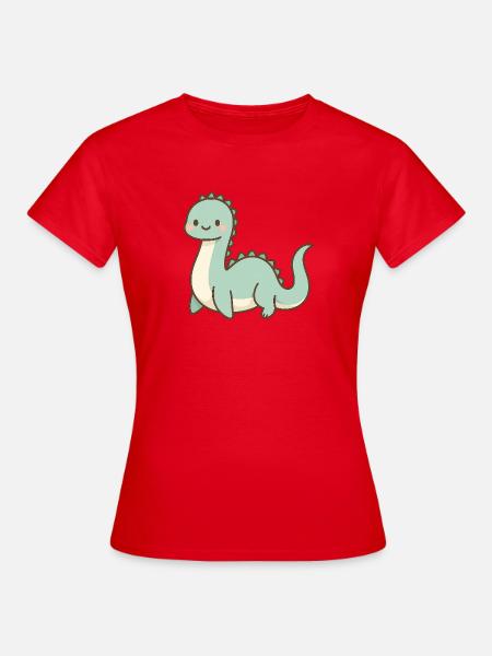 Niedliches Pastell-Monster von Loch Ness - Frauen T-Shirt - Rot