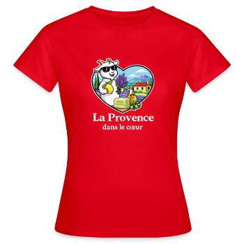 Provence im Herzziegenbock Lavendel Südfrankreich - Frauen T-Shirt - Rot - Vorne - AI Model Female 172 dark (172cm)