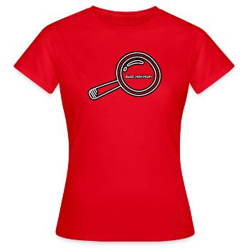 Bare Minimum Magnifying Glass Minimalist Design - Women's T-Shirt - red - Front - AI Model Female 172 dark (172cm)