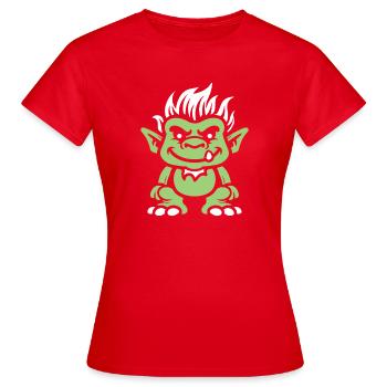 Troll - Frauen T-Shirt - Rot - Vorne - AI Model Female 172 dark (172cm)