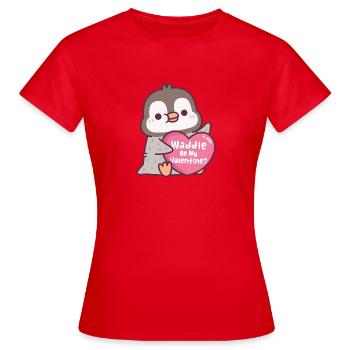 Mignon manchot au cœur Dandine Sois ma Saint-Valentin - T-shirt Femme - rouge - Devant - AI Model Female 172 dark (172cm)