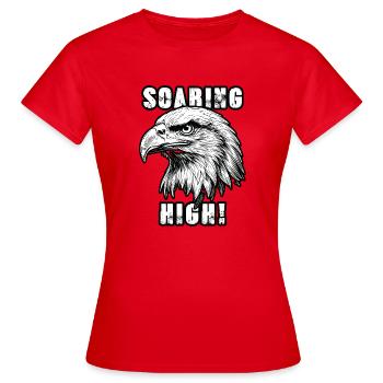 Golden Eagle Soaring High Liberty - Women's T-Shirt - red - Front - AI Model Female 172 dark (172cm)