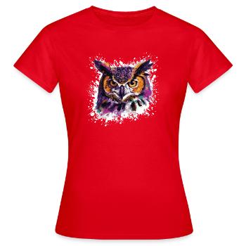 Hibou, Animal, Oiseau de nuit - T-shirt Femme - rouge - Devant - AI Model Female 172 dark (172cm)