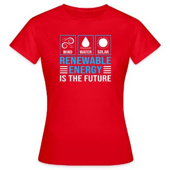 Erneuerbare Energien Solarzellen Photovoltaik - Frauen T-Shirt - Rot - Vorne - AI Model Female 172 dark (172cm)