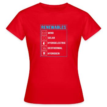Solarzellen Sonnenenergie Erneuerbare Energien - Frauen T-Shirt - Rot - Vorne - AI Model Female 172 dark (172cm)