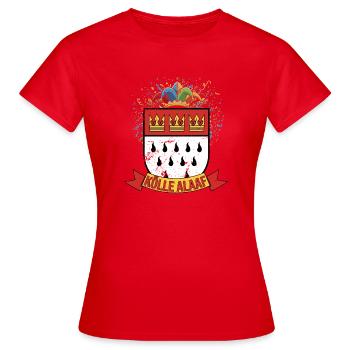 Armoiries Alaaf de Cologne Confettis - T-shirt Femme - rouge - Devant - AI Model Female 172 dark (172cm)