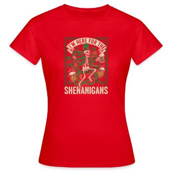 Skelett Leprechaun Shenanigans - Frauen T-Shirt - Rot - Vorne - AI Model Female 172 dark (172cm)