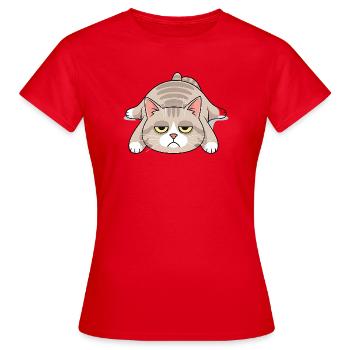 Chat matinal sombre et lugubre - T-shirt Femme - rouge - Devant - AI Model Female 172 dark (172cm)