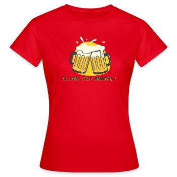 Fußball heute Abend ist ein Spiel mit Bier - Frauen T-Shirt - Rot - Vorne - AI Model Female 172 dark (172cm)