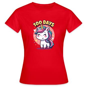 100e jour d’école 100 jour d’école des enfants - T-shirt Femme - rouge - Devant - AI Model Female 172 dark (172cm)