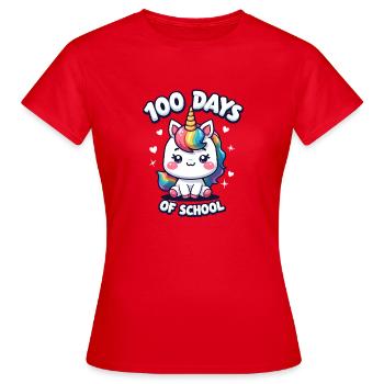 100e jour d’école 100 jour d’école des enfants - T-shirt Femme - rouge - Devant - AI Model Female 172 dark (172cm)