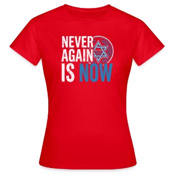 Holocaust Remembrance with Star of David - Women's T-Shirt - red - Front - AI Model Female 172 dark (172cm)