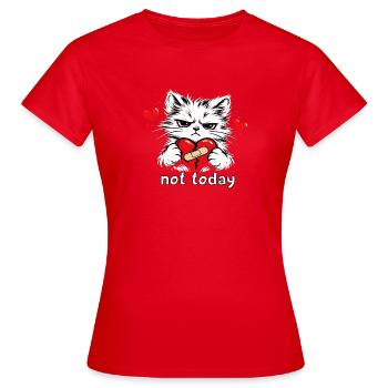 « Chat sinistre avec un bandage en forme de cœur » - T-shirt Femme - rouge - Devant - AI Model Female 172 dark (172cm)