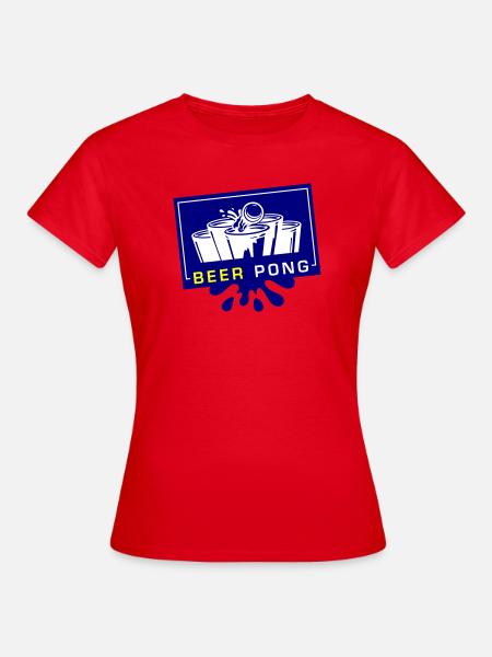 Beer Pong Becher Blau Gelb - Frauen T-Shirt - Rot