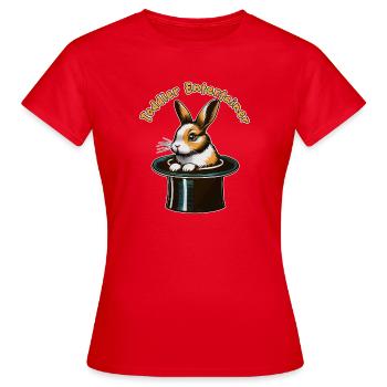 Hase im Zylinder: Toddler Entertainer - Frauen T-Shirt - Rot - Vorne - AI Model Female 172 dark (172cm)