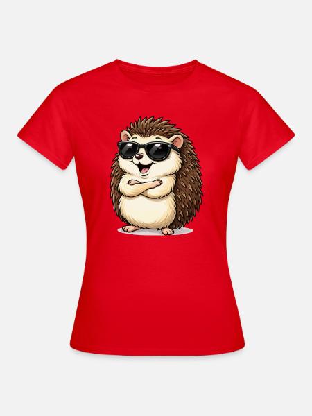 Igel mit Sonnenbrille - Frauen T-Shirt - Rot