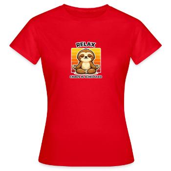 Méditation détendue de la paresse - T-shirt Femme - rouge - Devant - AI Model Female 172 dark (172cm)