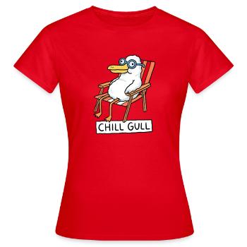 Chill Gull Lounge - Frauen T-Shirt - Rot - Vorne - AI Model Female 172 dark (172cm)