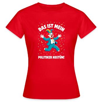 Carnival Costume Politician Carnival Carnival - Women's T-Shirt - red - Front - AI Model Female 172 dark (172cm)