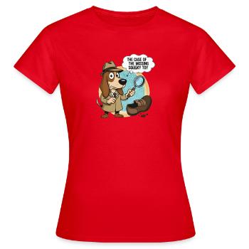 Chien détective et jouet disparu - T-shirt Femme - rouge - Devant - AI Model Female 172 dark (172cm)