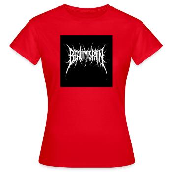 BeautyPain gezacktes Schwarzmetall-Logo - Frauen T-Shirt - Rot - Vorne - AI Model Female 172 dark (172cm)