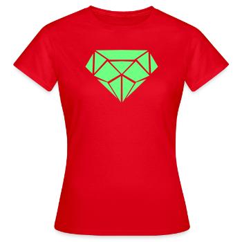 Géométrie du losange vert - T-shirt Femme - rouge - Devant - AI Model Female 172 dark (172cm)