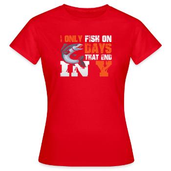 Pêcheur sportif pêcheur pêcheur Pêcheur Dit - T-shirt Femme - rouge - Devant - AI Model Female 172 dark (172cm)