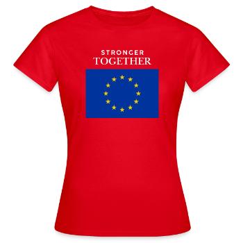 Gemeinsam Stark EU Flagge - Frauen T-Shirt - Rot - Vorne - AI Model Female 172 dark (172cm)