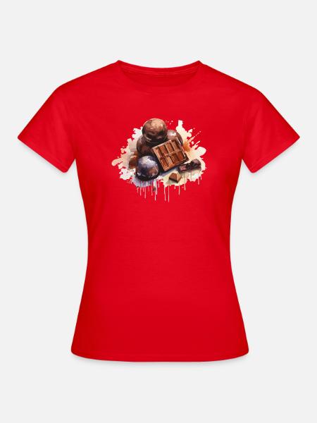 Schokolade Aquarellkunst - Frauen T-Shirt - Rot