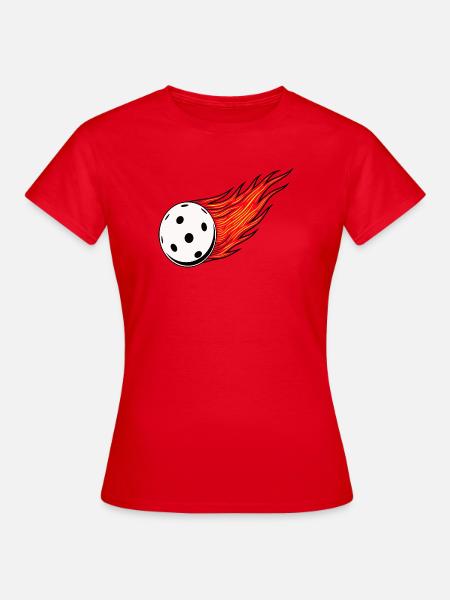 Floorball , Feuerball Sticker - Frauen T-Shirt - Rot