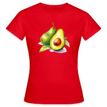 Fraîcheur de l’avocat aquarelle - T-shirt Femme - rouge - Devant - AI Model Female 172 dark (172cm)