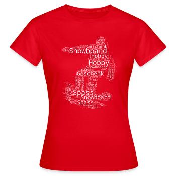 Illustration de snowboard pour snowboard - T-shirt Femme - rouge - Devant - AI Model Female 172 dark (172cm)