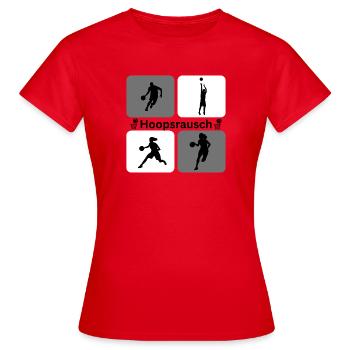 Basketball Silhouettes Dynamics - Women's T-Shirt - red - Front - AI Model Female 172 dark (172cm)