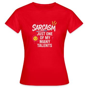 Cadeau sarcastique drôle et sarcastique - T-shirt Femme - rouge - Devant - AI Model Female 172 dark (172cm)