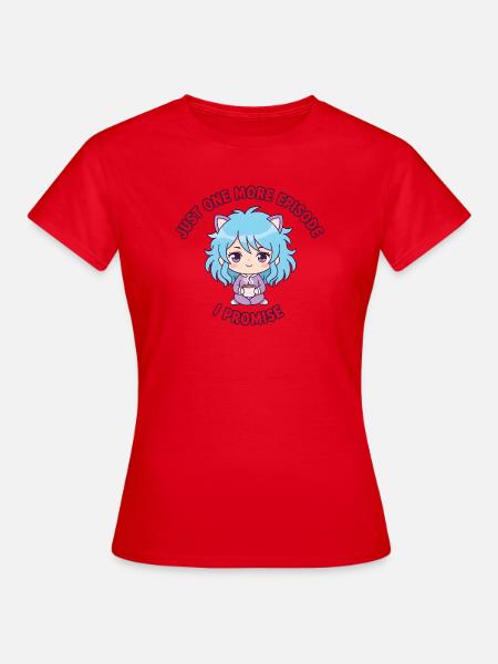 Just One More Episode: Anime Girl & Kakao - Frauen T-Shirt - Rot
