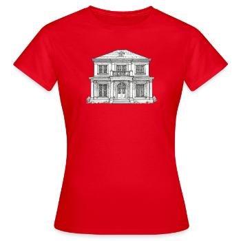 Villa Fassadenzeichnung Vintage-Stil - Frauen T-Shirt - Rot - Vorne - AI Model Female 172 dark (172cm)
