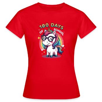 100e jour d’école 100 jour d’école des enfants - T-shirt Femme - rouge - Devant - AI Model Female 172 dark (172cm)